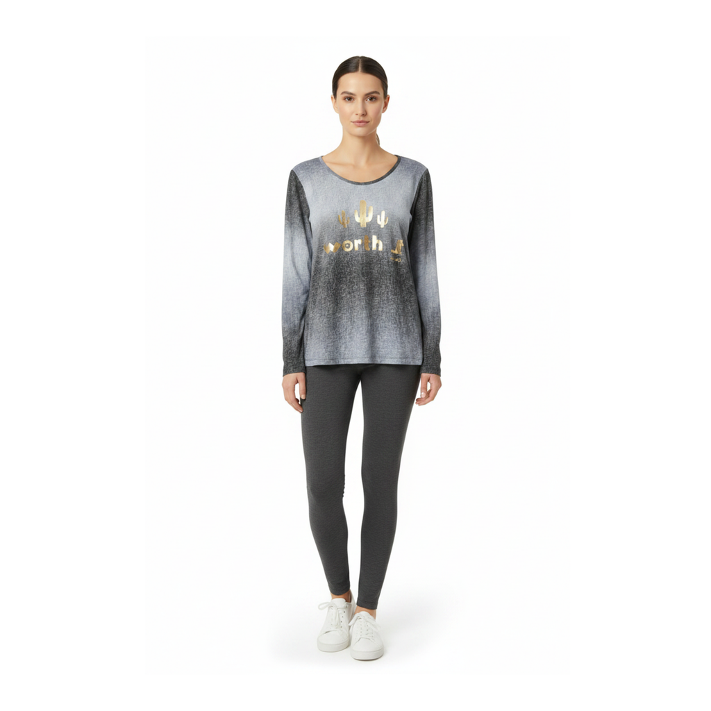 BLUSA POLERA MANGA LARGA GRIS