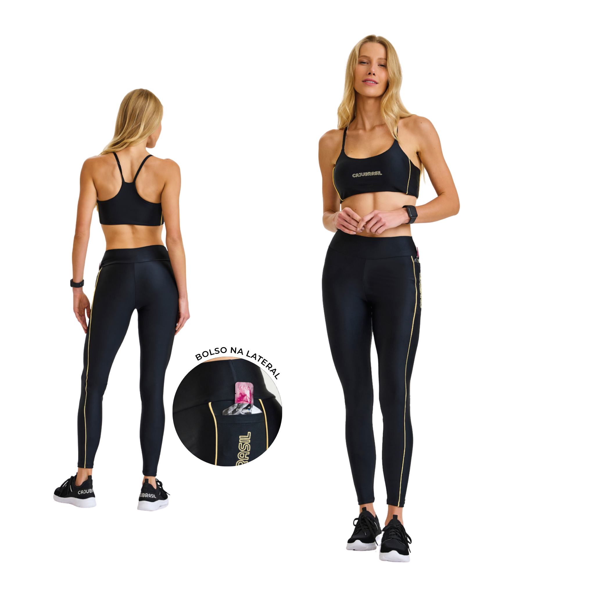 LEGGINS ATLETICA CON BOLSILLO LATERAL NEGRO