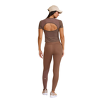 LEGGINS CON TULL MARRON