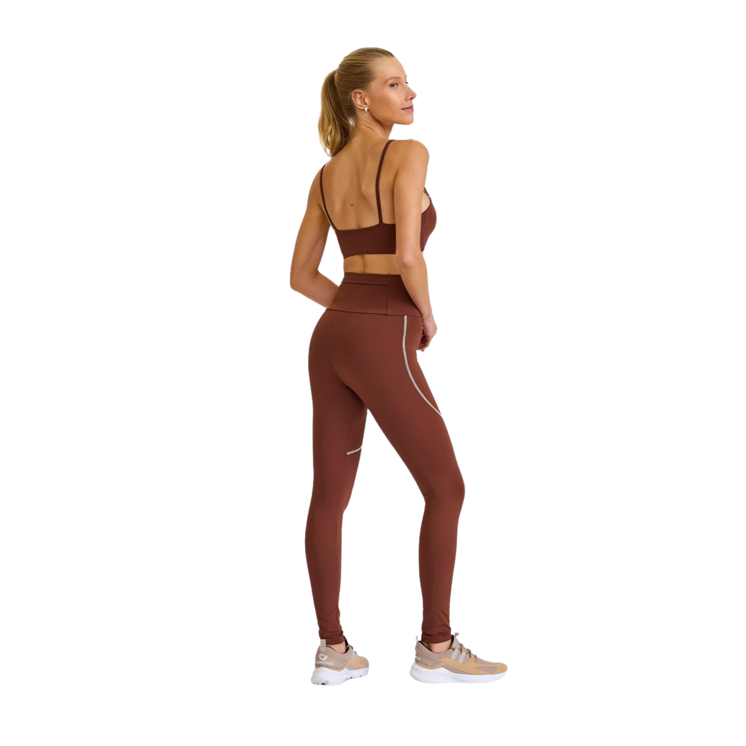 LEGGINS ATLETICA CON BOLSILLO AL COSTADO MARRON