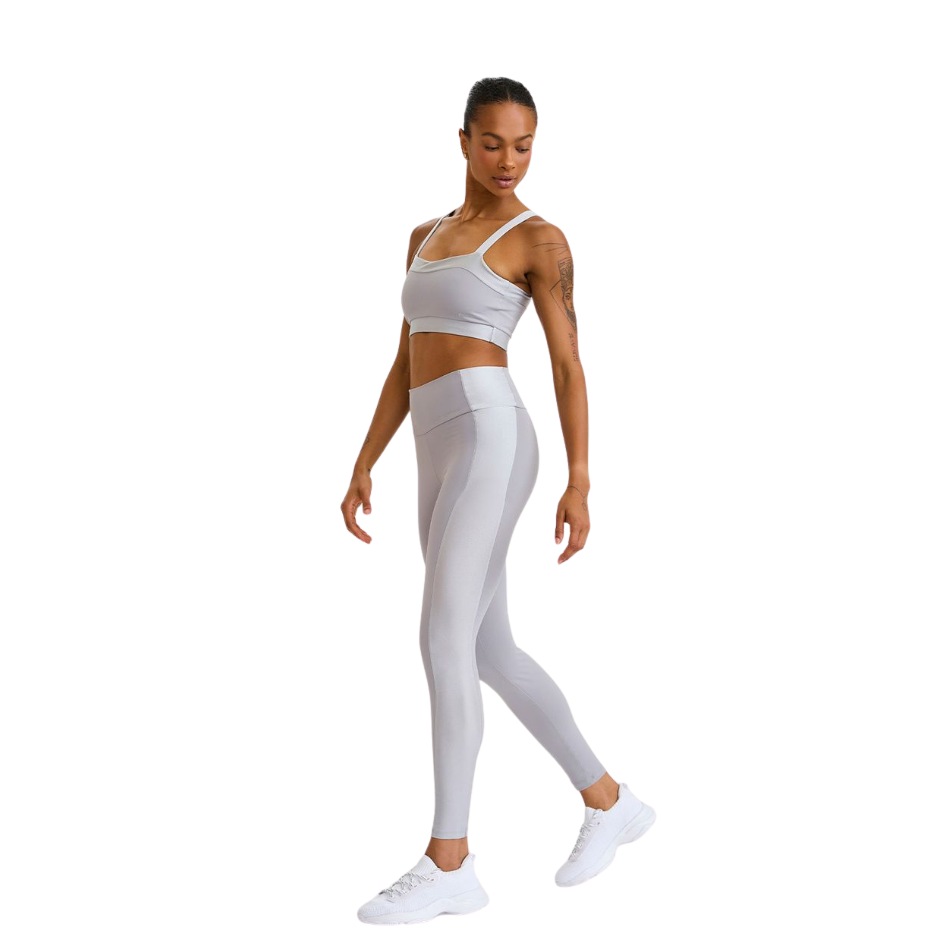 LEGGINS PROFESIONALES CON BRILLO GRIS CROMO